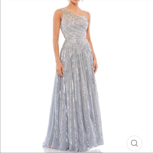 Mac Duggal Dresses & Skirts - Mac Duggal 5220 Silver Sequin One Shoulder Gown 6